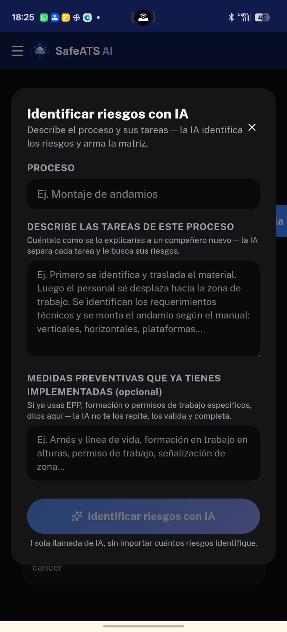 Identificar riesgos con IA en SafeATS AI